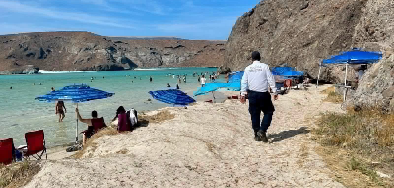Continúan recorridos de apoyo y vigilancia en playas de La Paz durante el verano