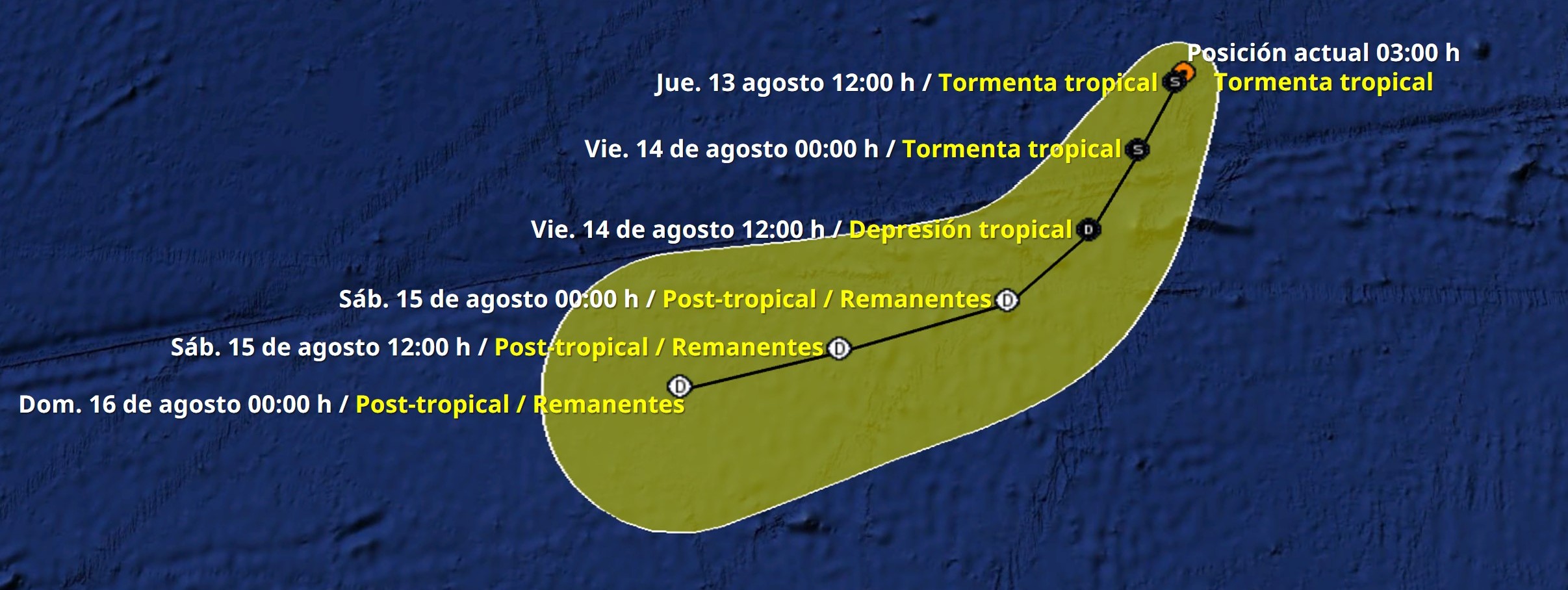 La depresión tropical 8-E se ha intensificado a tormenta tropical “Hernan”, lejos de México