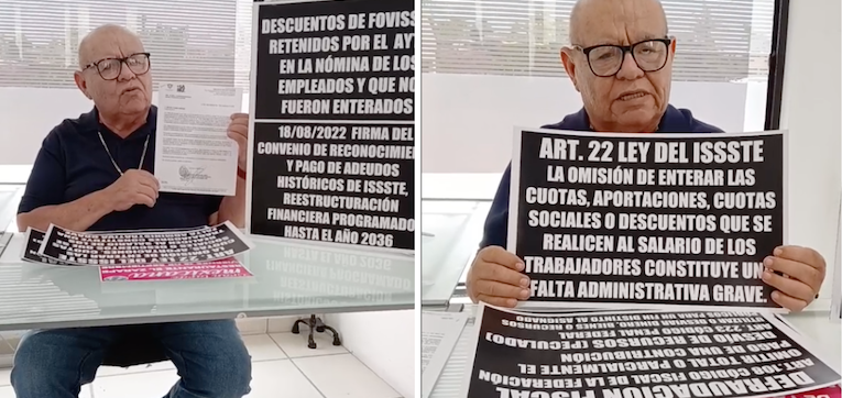 Falso que retenciones no enteradas al Fovissste por el Ayuntamiento de La Paz se paguen en convenio con Issste dicen jubilados