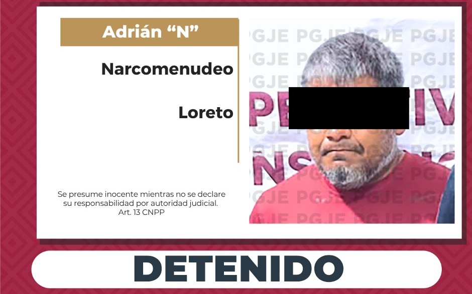 Aseguran a un hombre y casi mil dosis de droga mediante cateo en un domicilio en Loreto
