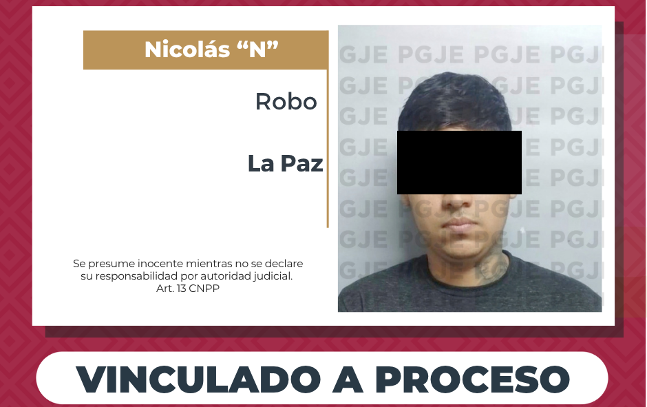 Vinculado a proceso por robo calificado en La Paz