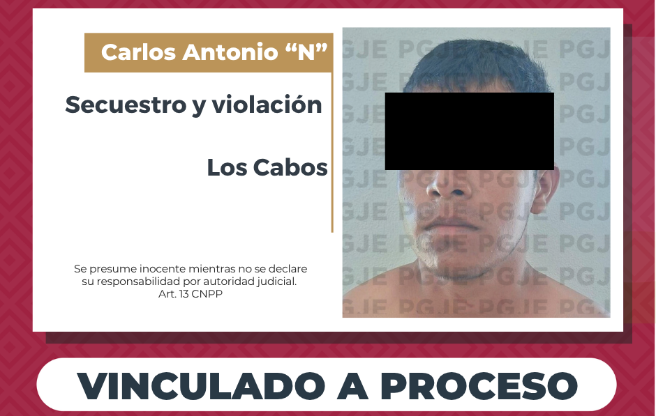Prisión preventiva a sujeto relacionado con el delito de secuestro y violación en CSL