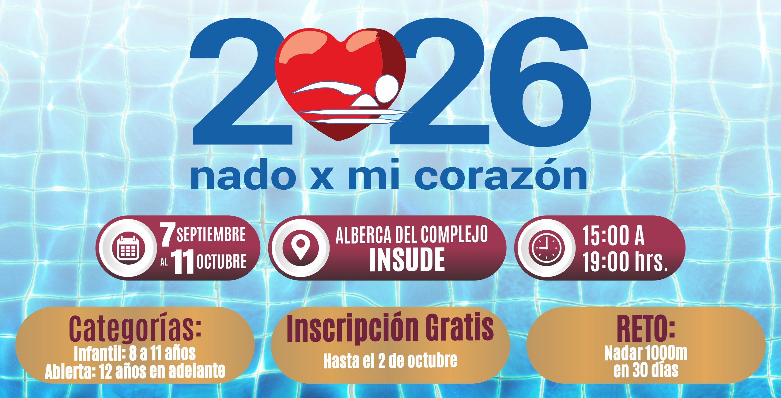 Se suma Insude a la décima edición de “Nado por mi Corazón”
