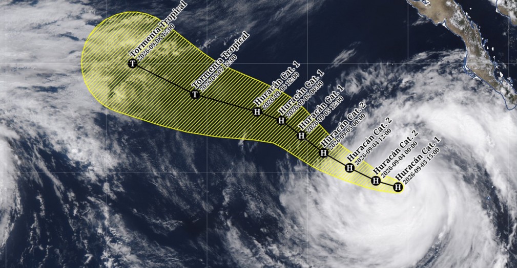 El huracán “Marie” de categoría 1 intensificándose al suroeste de BCS