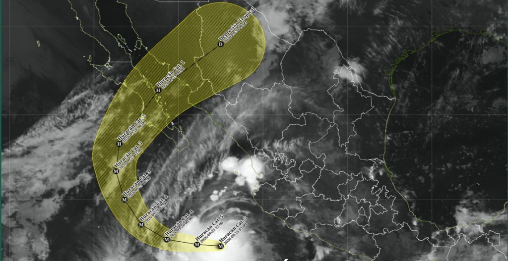 Huracán “Polo” categoría 5 al suroeste de las costas de Jalisco y Colima; se ubica a 660 km de CSL