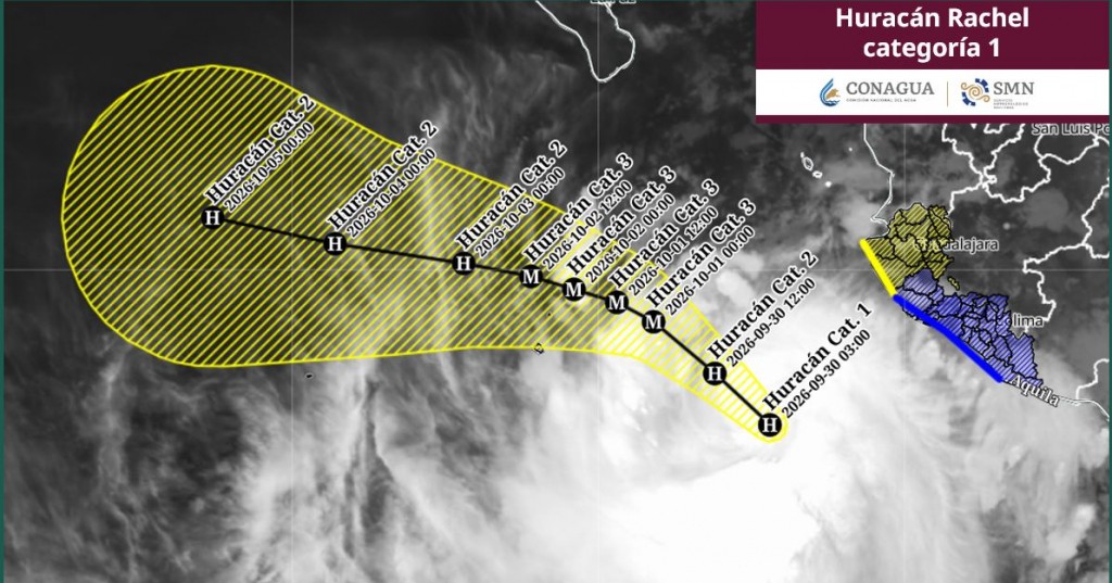 El huracán “Rachel” se intensifica mientras se desplaza hacia el noroeste