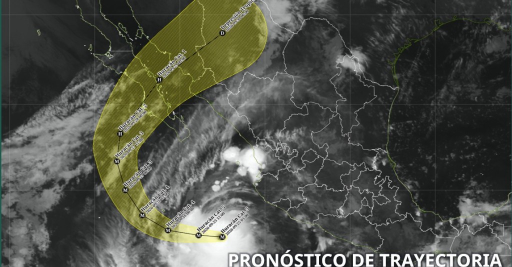 “Polo” se intensifica a huracán categoría 5 al suroeste de las costas de Jalisco y Colima; se ubica a 680 km de CSL