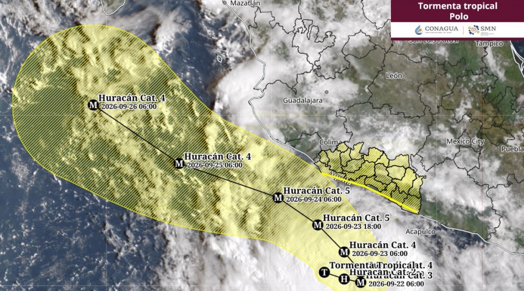 La tormenta tropical “Polo” continúa fortaleciéndose en aguas del Pacífico