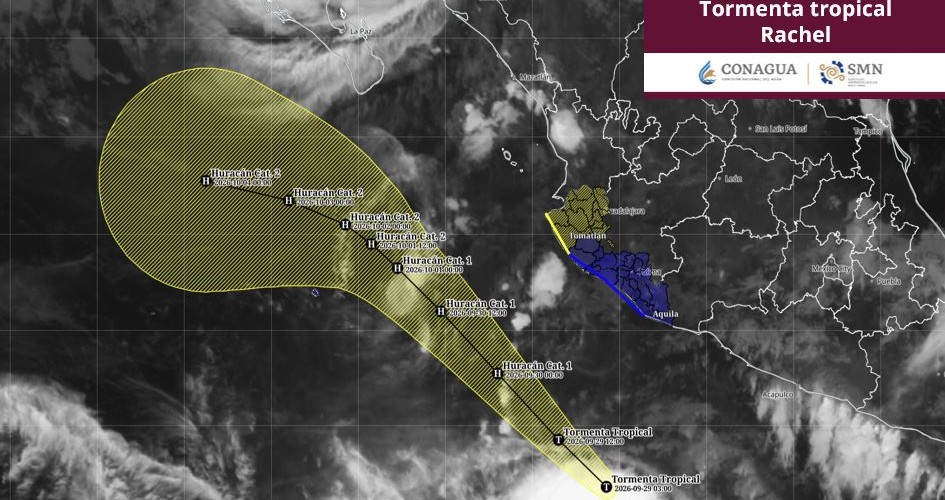 “Rachel” se mantiene paralelo a las costas del Pacífico mexicano