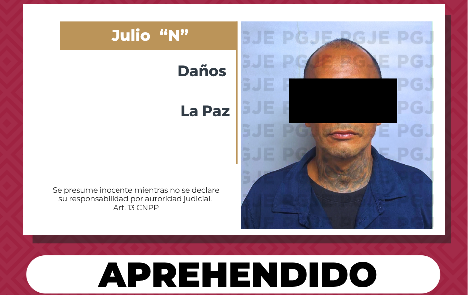 Aprehenden a sujeto relacionado con delito de daños en La Paz