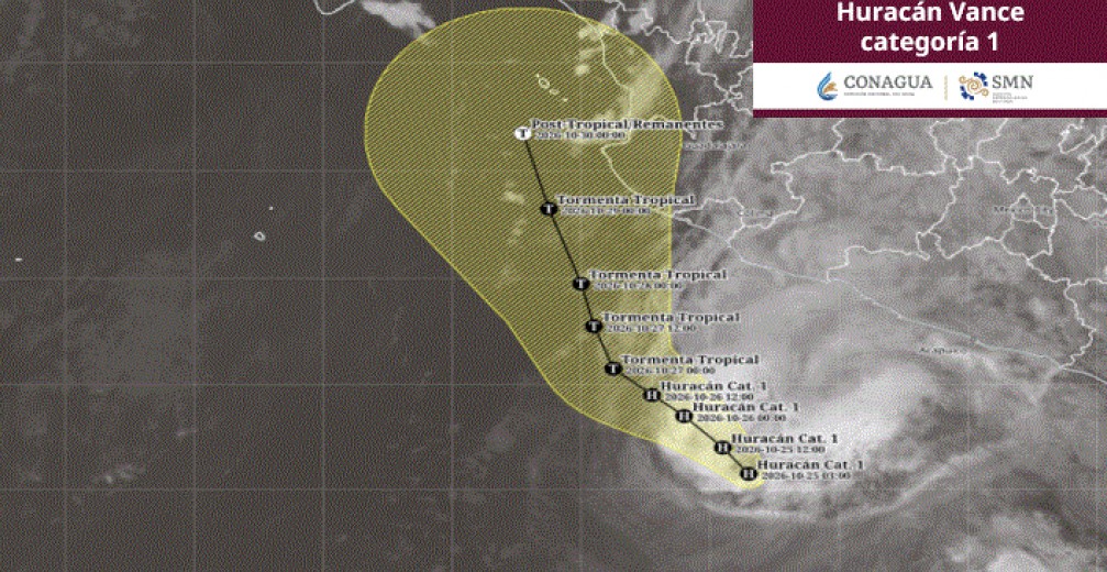 El huracán “Vance” categoría 1 se desplaza frente a las costas de Colima y Michoacán