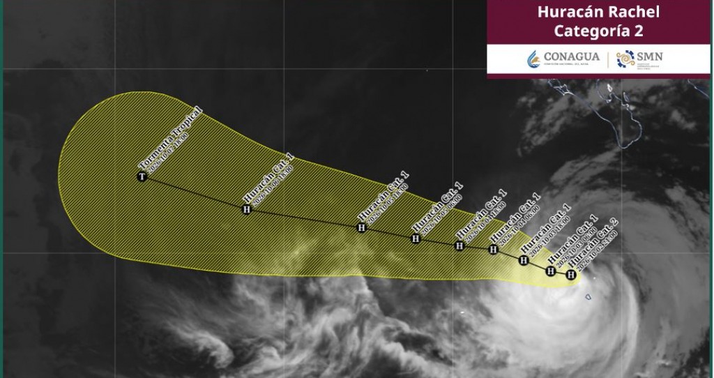“Rachel” se mantiene como huracán categoría 2 al suroeste de BCS “Rachel” se mantiene como huracán categoría 2 al suroeste de BCS