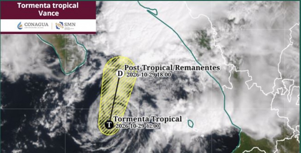 La tormenta tropical “Vance” se ubica a 155 km de CSL