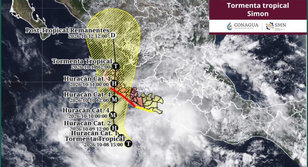 Se fortalece gradualmente la tormenta tropical “Simón” Se fortalece gradualmente la tormenta tropical “Simón”