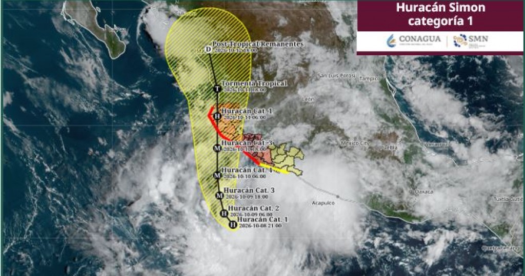 “Simón” se ha intensificado a huracán categoría 1 frente a las costas del Pacífico sur mexicano “Simón” se ha intensificado a huracán categoría 1 frente a las costas del Pacífico sur mexicano