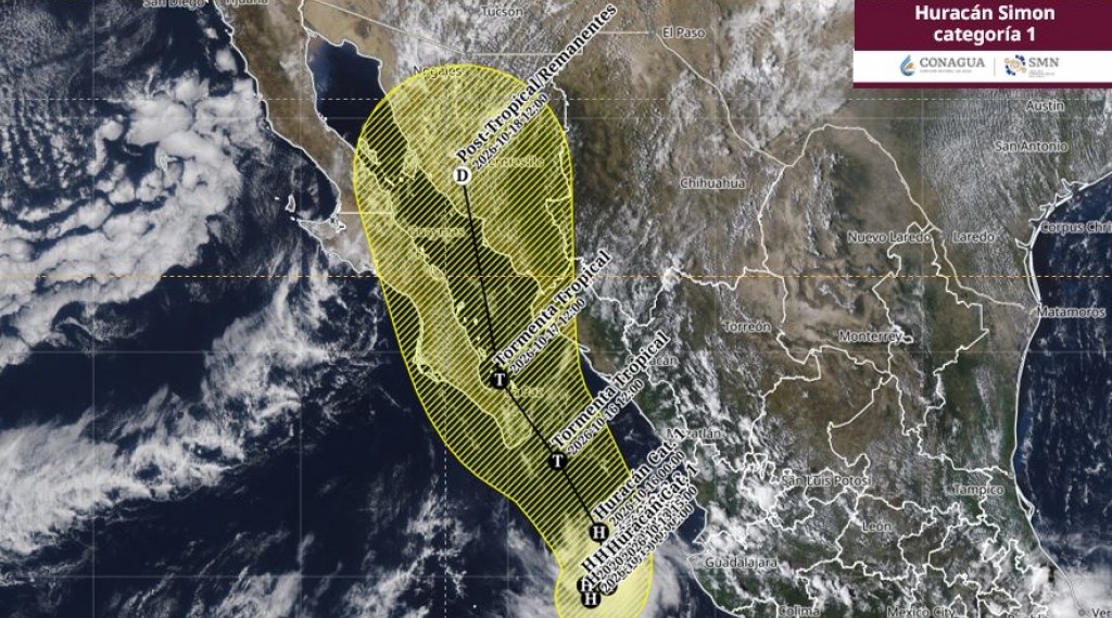 Se desplaza frente a las costas de Nayarit y Jalisco el huracán “Simón” en categoría 1