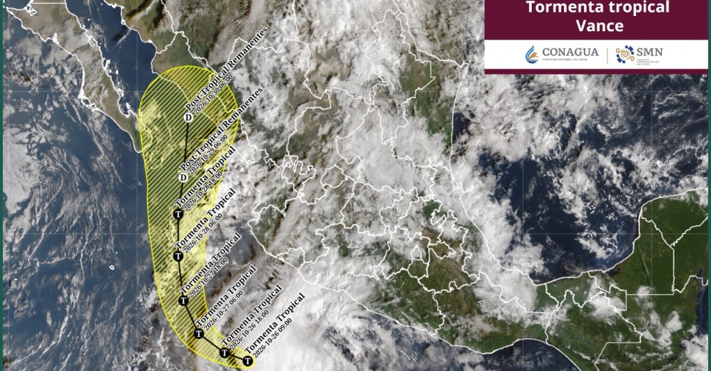 La tormenta tropical “Vance” al sur de Colima y Jalisco