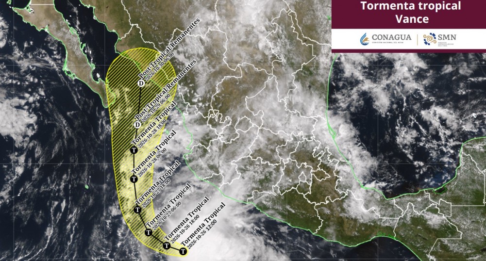Tormenta tropical “Vance” en el Pacífico