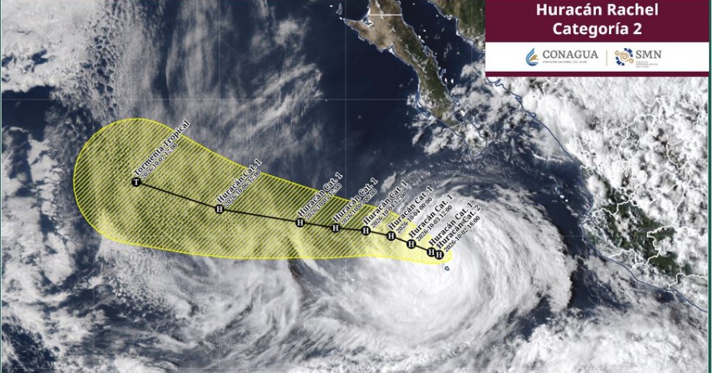 Se mantiene “Rachel” de categoría 2 al suroeste de BCS