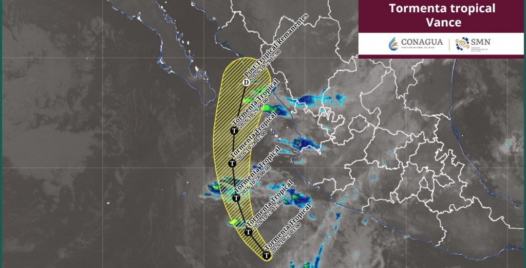 La tormenta tropical “Vance” se debilita gradualmente al suroeste de Jalisco y Colima