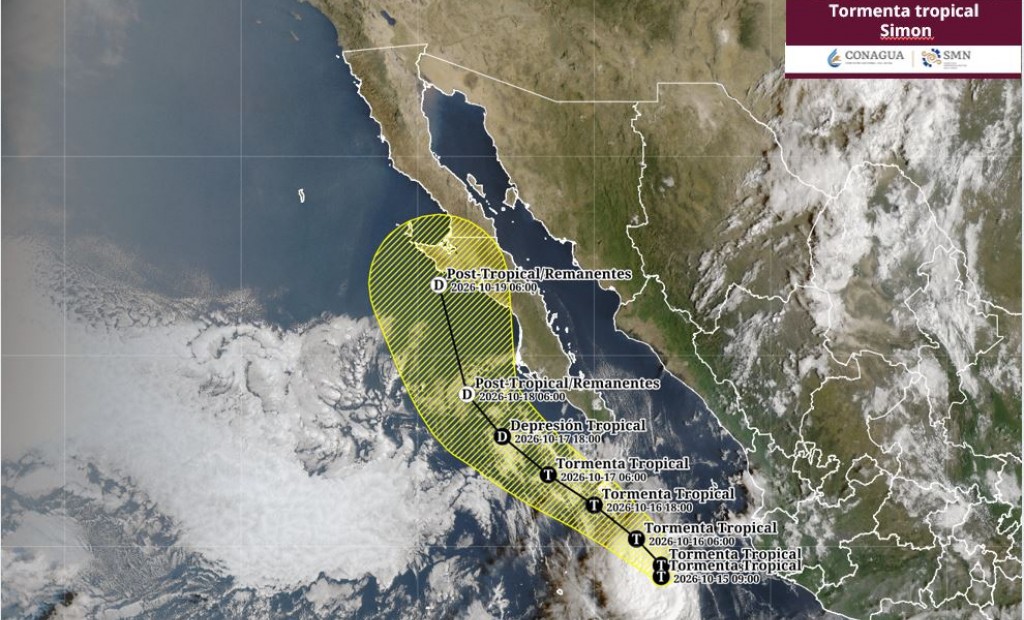 Se encuentra estacionada la tormenta tropical “Simón” al suroeste de las costas de Jalisco