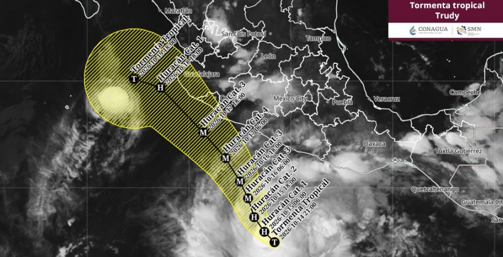 La tormenta tropical “Trudy” se mantiene al sur de las costas de Guerrero y Oaxaca