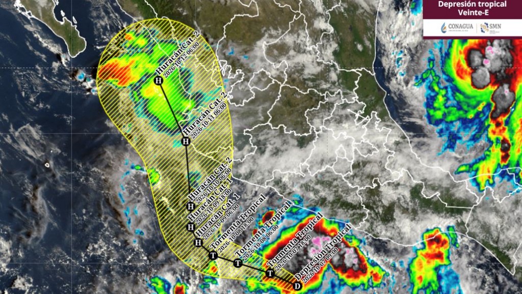 Se formó la depresión tropical 20-E frente a las costas del Pacífico sur mexicano